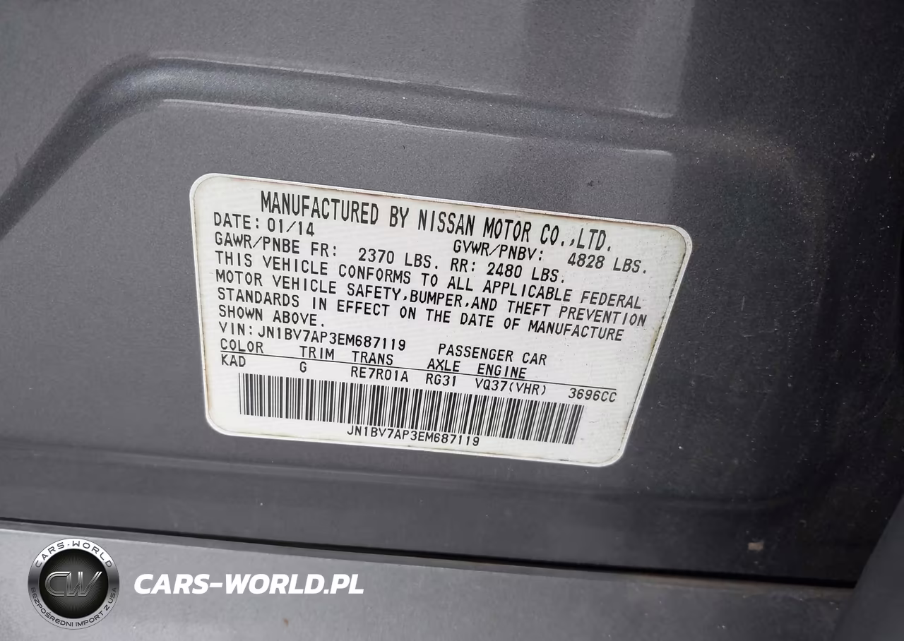 2014 Infiniti Q50 VIN:JN1BV7AP3EM687119 - 9