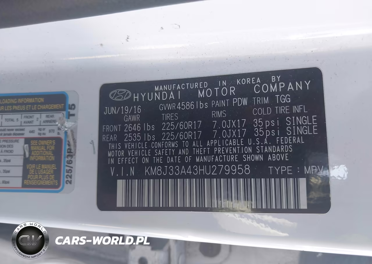 2017 Hyundai Tucson Se VIN:KM8J33A43HU279958 - 9
