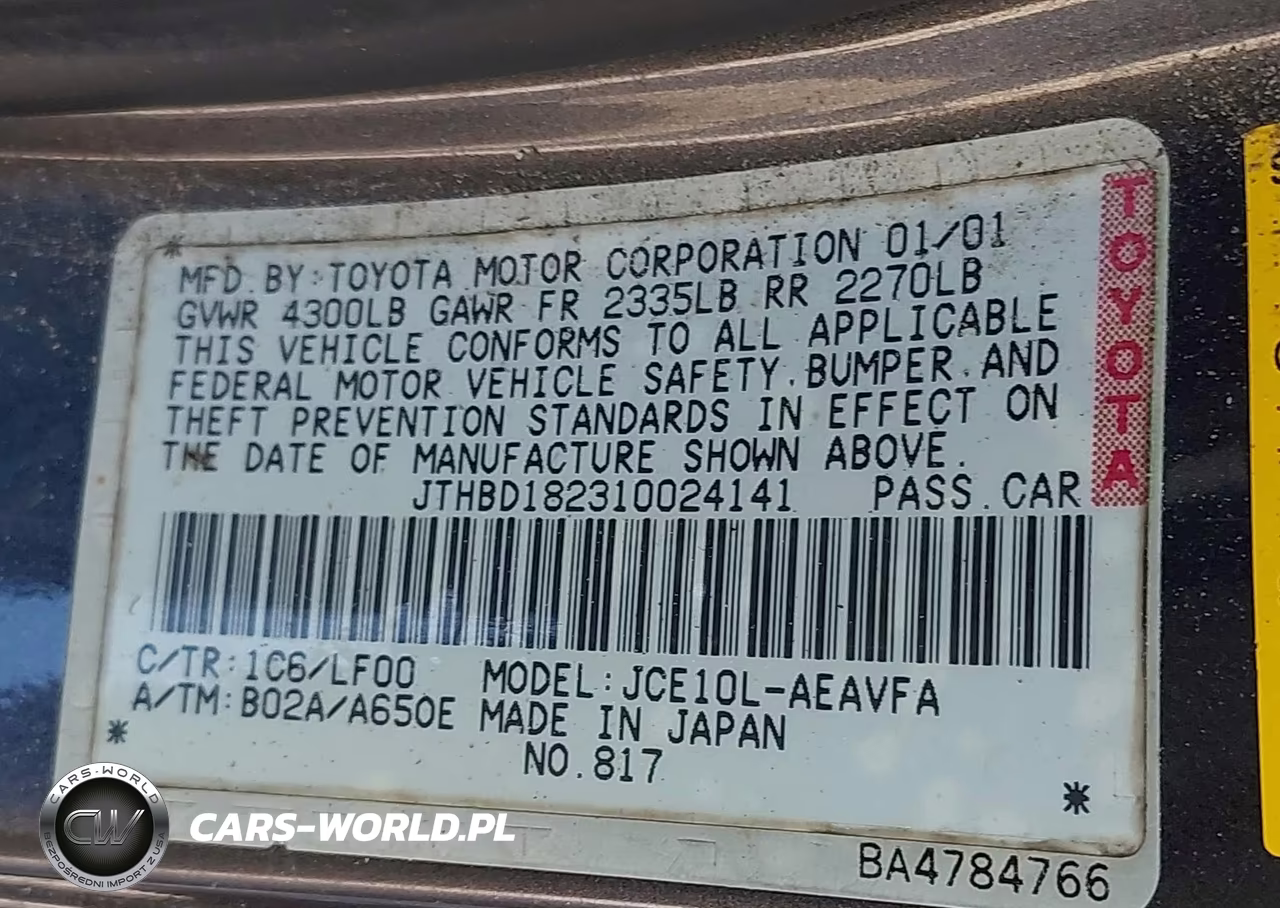 2001 Lexus Is 300 VIN:JTHBD182310024141 - 9