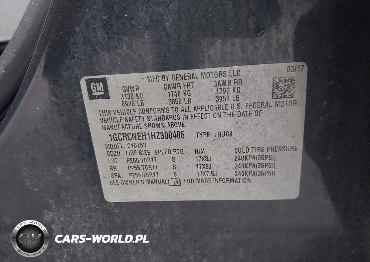 2017 Chevrolet Silverado 1500 Wt VIN:1GCRCNEH1HZ300406 - 9