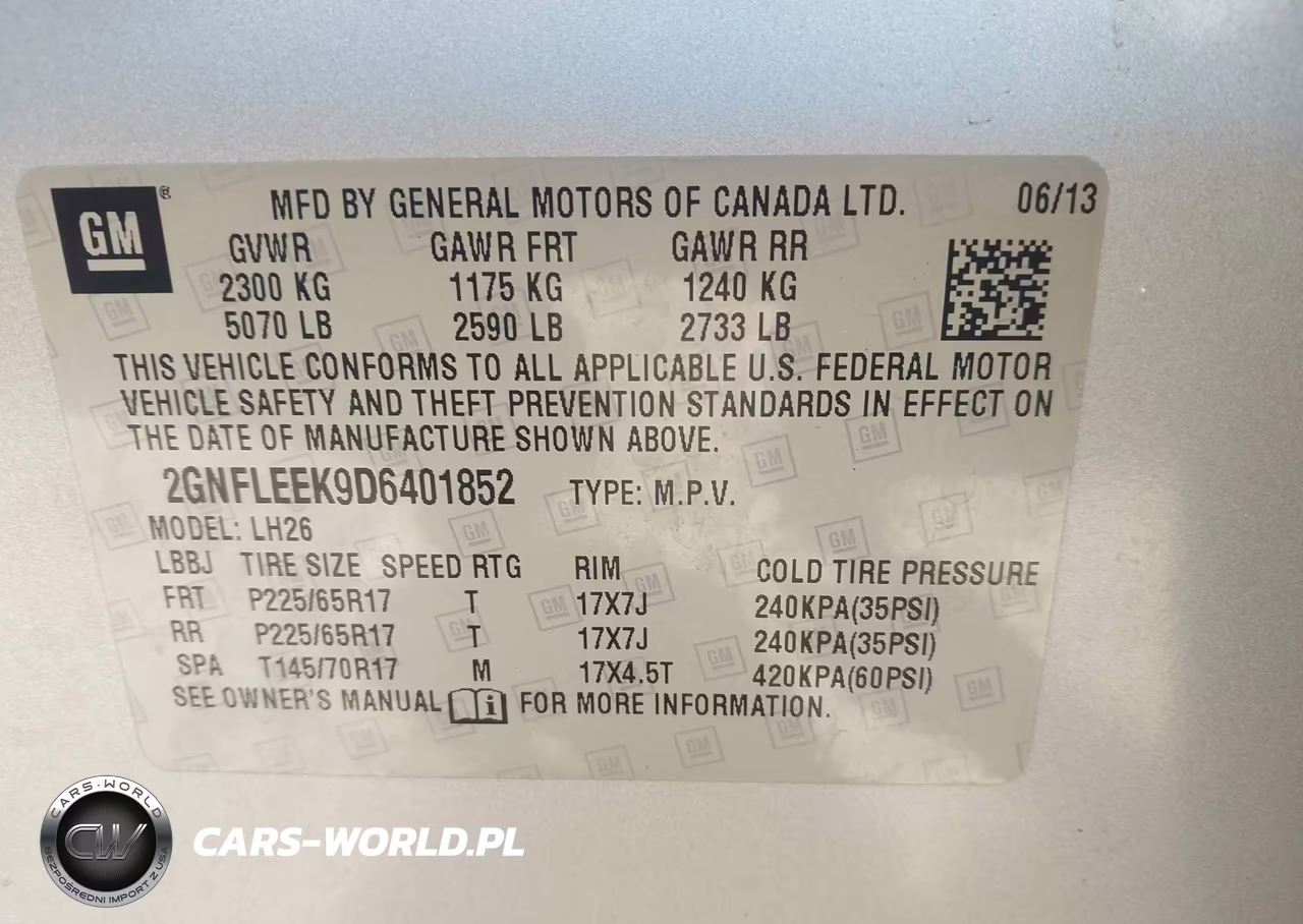 2013 Chevrolet Equinox 1Lt VIN:2GNFLEEK9D6401852 - 9
