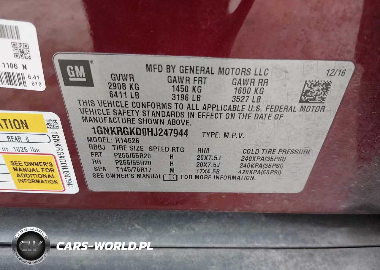 2017 Chevrolet Traverse 1Lt VIN:1GNKRGKD0HJ247944 - 9