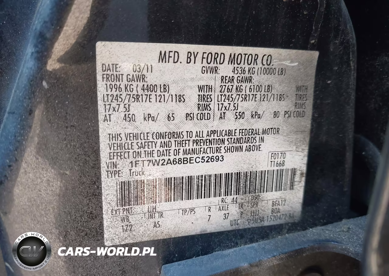 2011 Ford F-250 Xl VIN:1FT7W2A68BEC52693 - 9