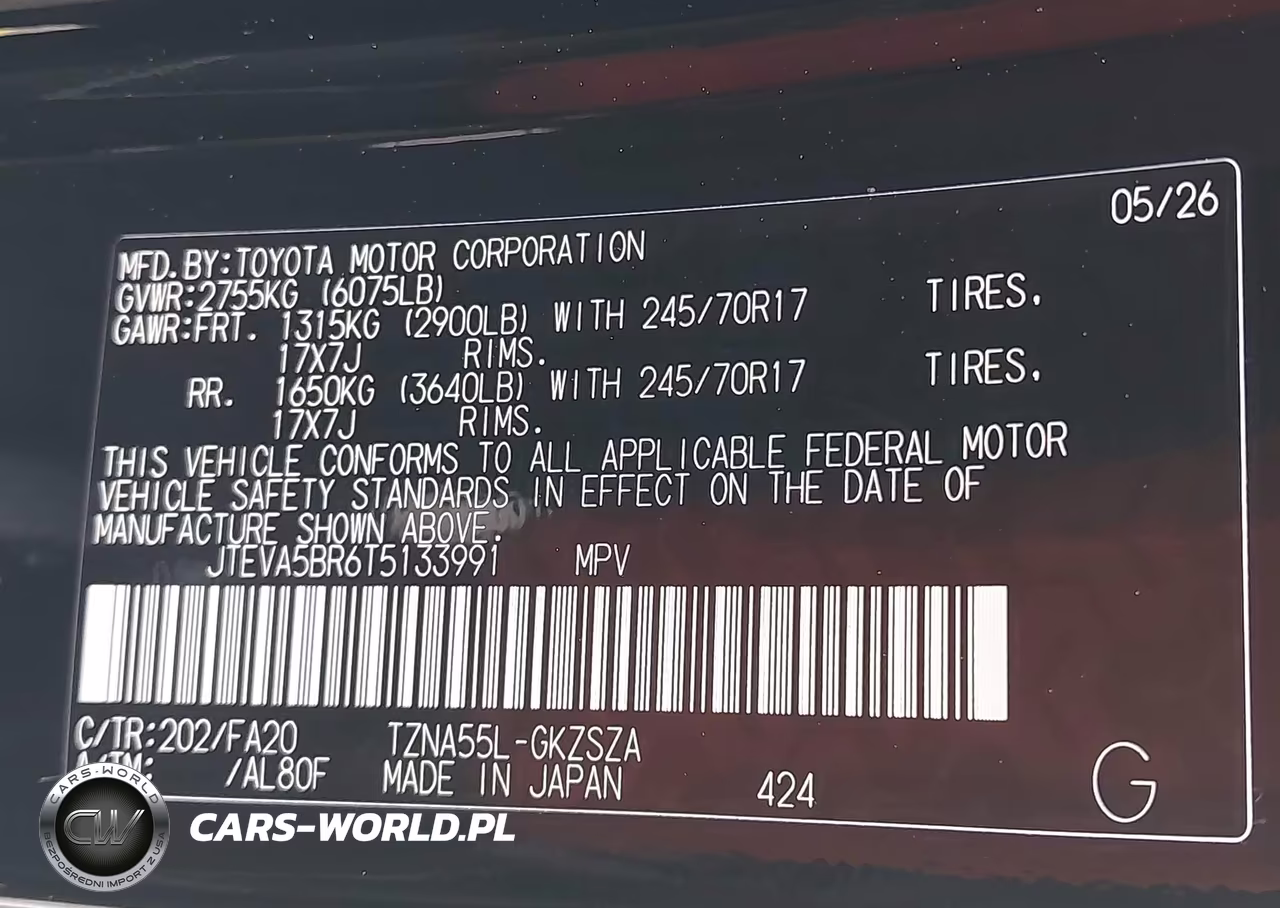 2026 Toyota 4Runner Sr5 VIN:JTEVA5BR6T5133991 - 9