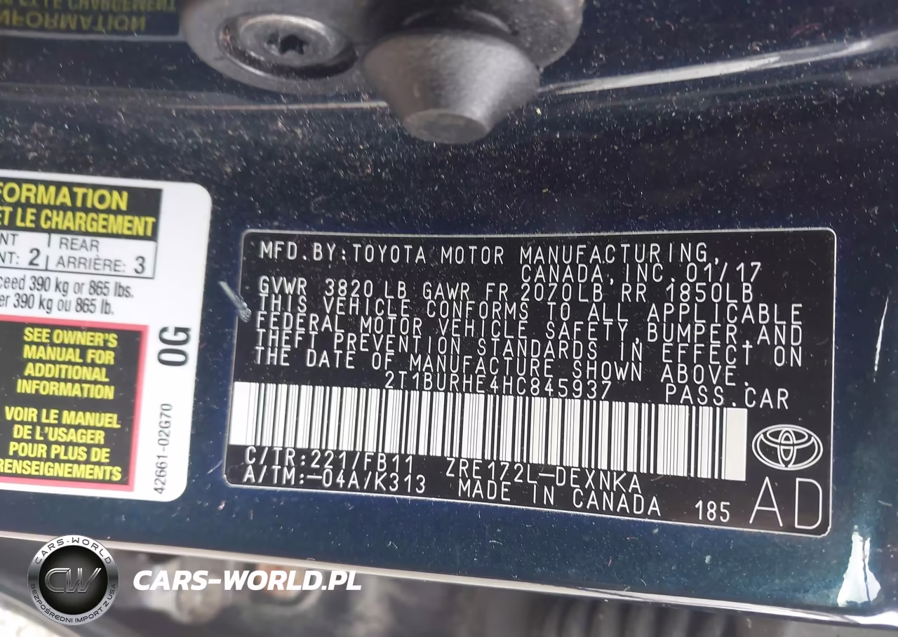2017 Toyota Corolla Le VIN:2T1BURHE4HC845937 - 9