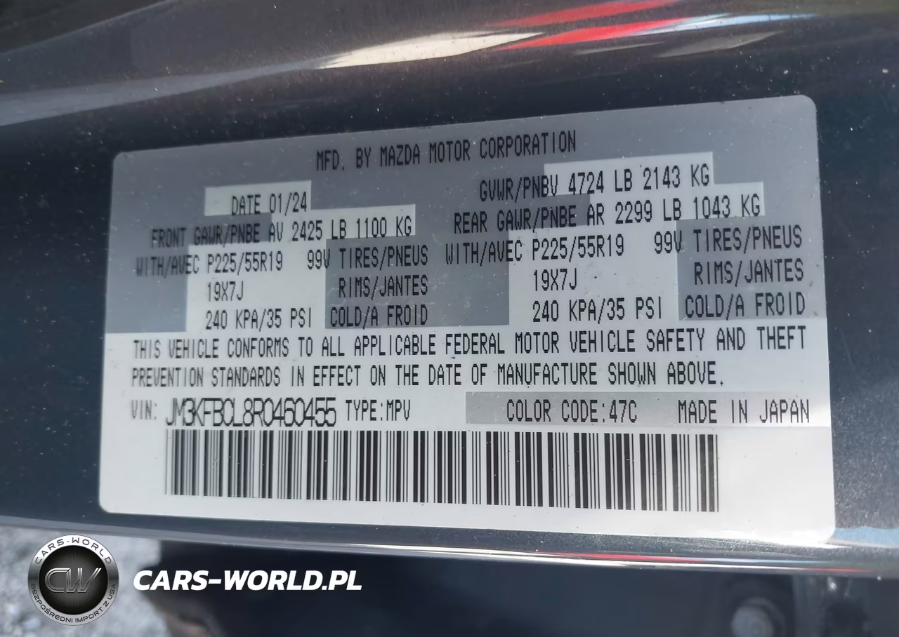2024 Mazda Cx-5 2.5 S Carbon Edition VIN:JM3KFBCL8R0460455 - 9