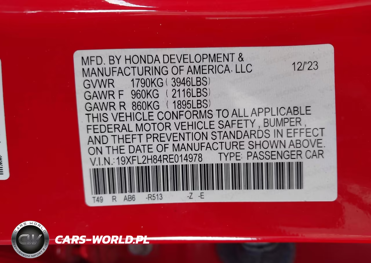 2024 Honda Civic Sport VIN:19XFL2H84RE014978 - 9