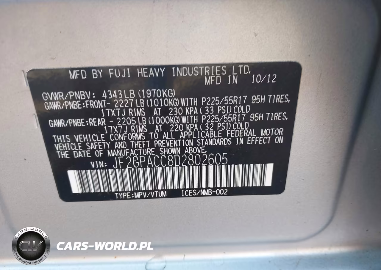 2013 Subaru Xv Crosstrek 2.0I Premium VIN:JF2GPACC8D2802605 - 9