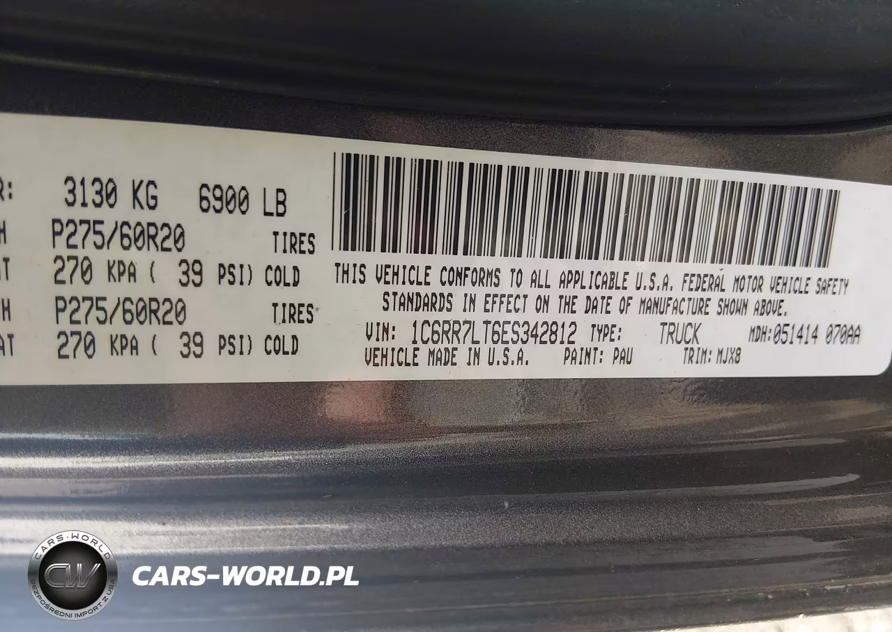 2014 Ram 1500 Big Horn VIN:1C6RR7LT6ES342812 - 9