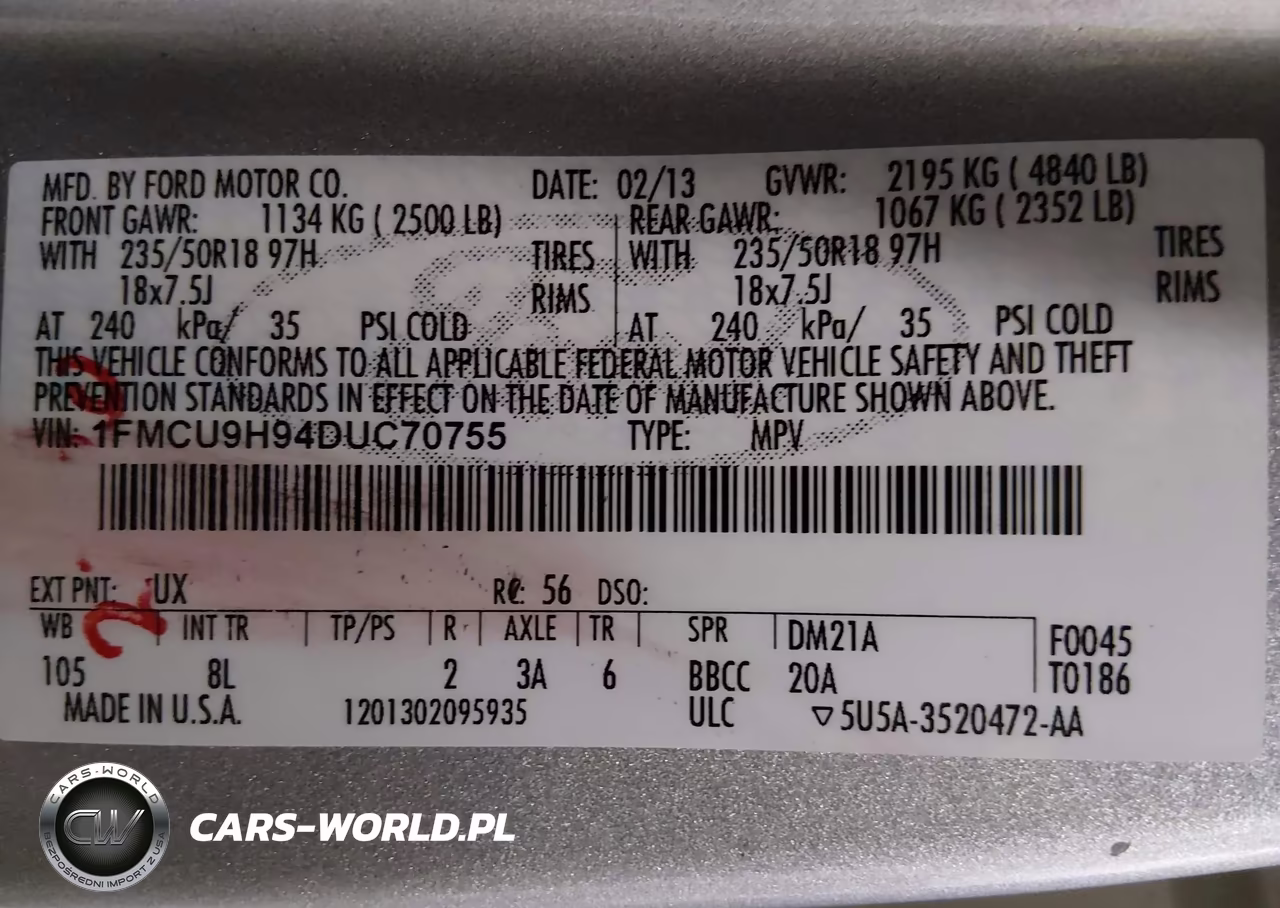 2013 Ford Escape Sel VIN:1FMCU9H94DUC70755 - 9