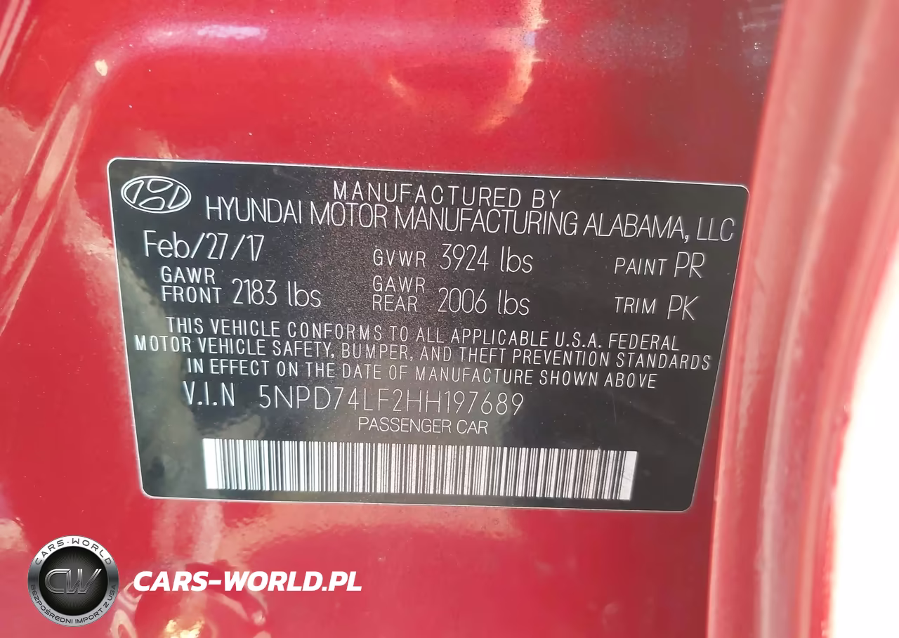 2017 Hyundai Elantra Se VIN:5NPD74LF2HH197689 - 9