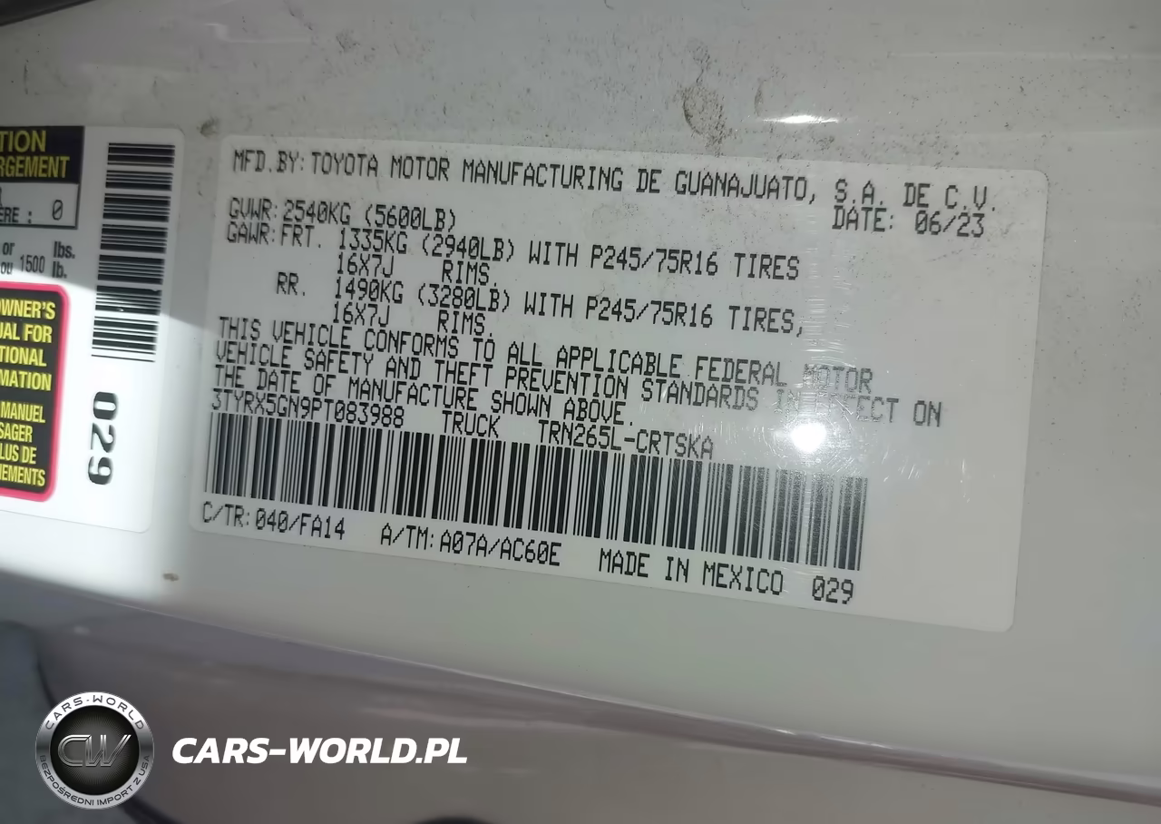 2023 Toyota Tacoma Sr VIN:3TYRX5GN9PT083988 - 9