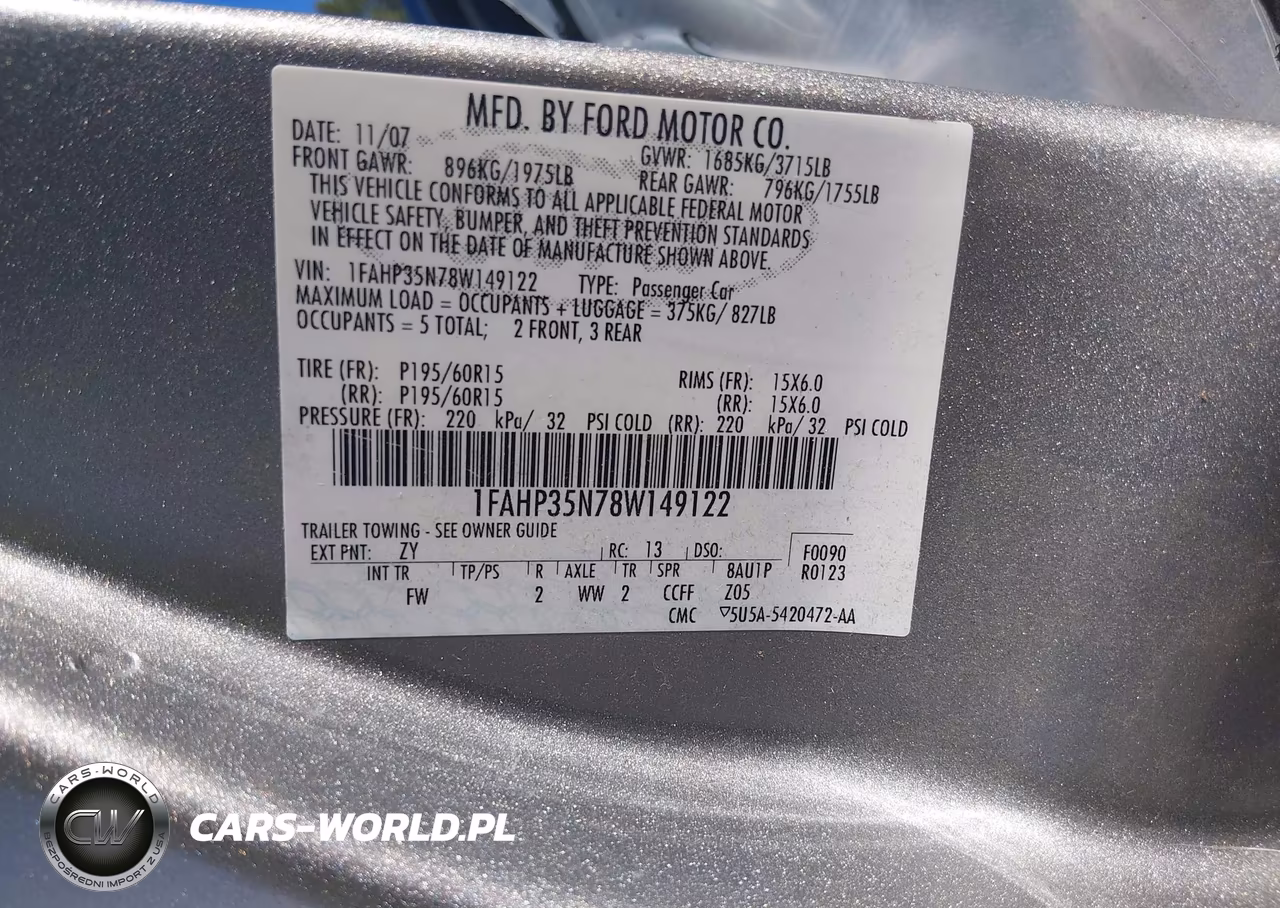 2008 Ford Focus Se-Ses VIN:1FAHP35N78W149122 - 9
