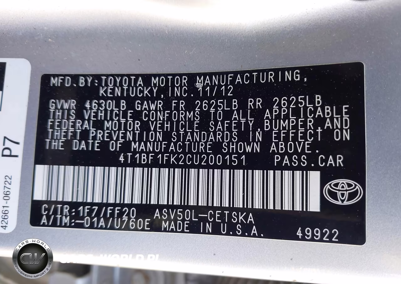 2012 Toyota Camry Se VIN:4T1BF1FK2CU200151 - 9
