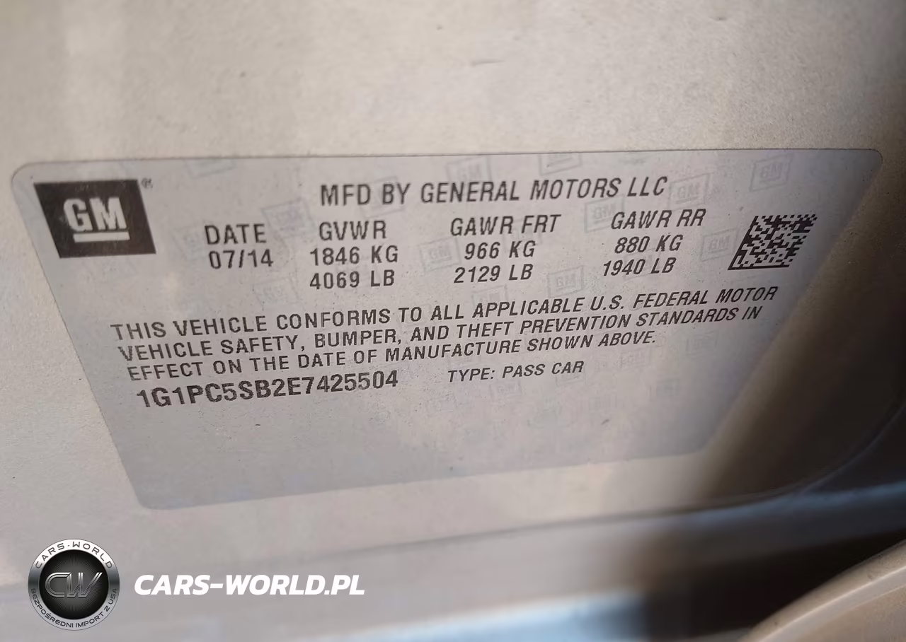 2014 Chevrolet Cruze 1Lt Auto VIN:1G1PC5SB2E7425504 - 9