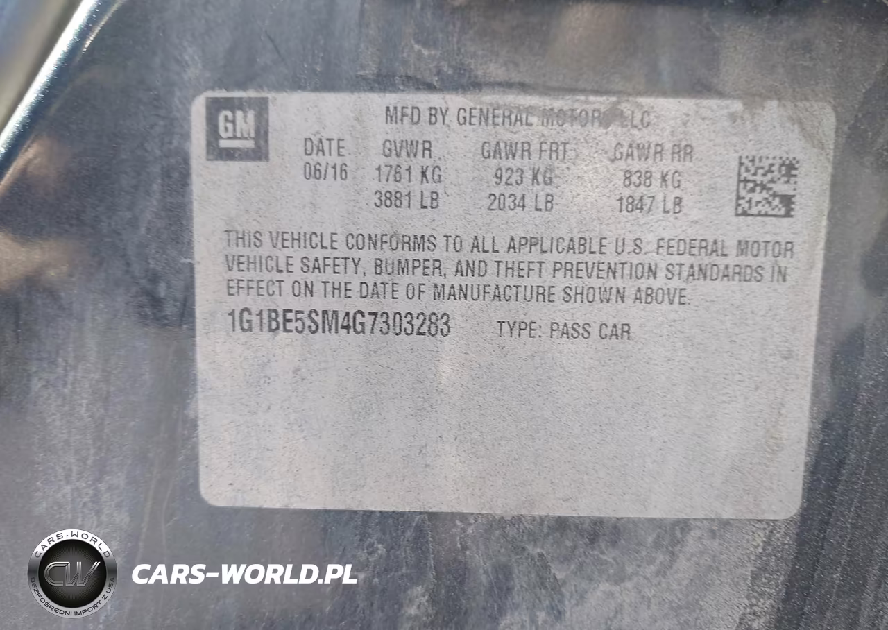 2016 Chevrolet Cruze Lt Auto VIN:1G1BE5SM4G7303283 - 9