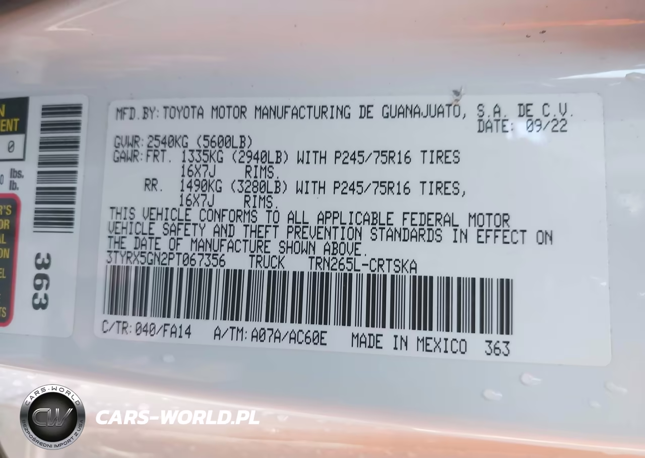 2023 Toyota Tacoma Sr VIN:3TYRX5GN2PT067356 - 9