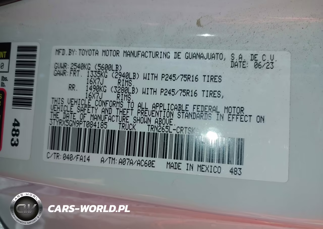 2023 Toyota Tacoma Sr VIN:3TYRX5GN9PT084185 - 9