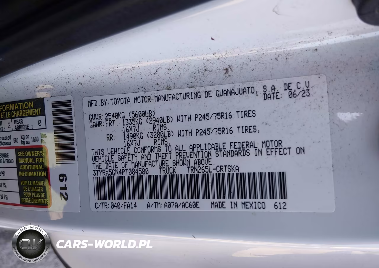 2023 Toyota Tacoma Sr VIN:3TYRX5GN4PT084580 - 9