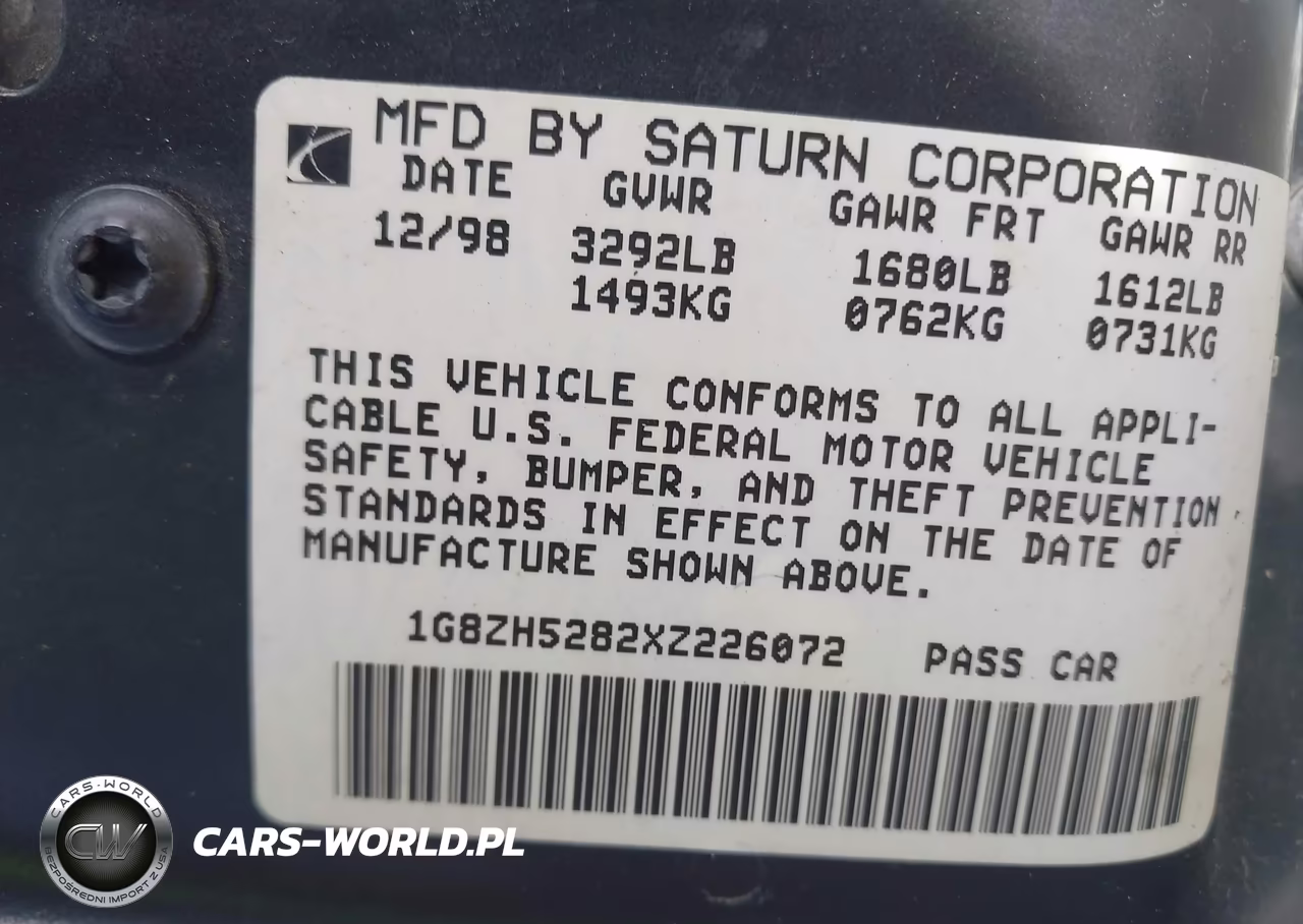 1999 Saturn Sl1 VIN:1G8ZH5282XZ226072 - 9