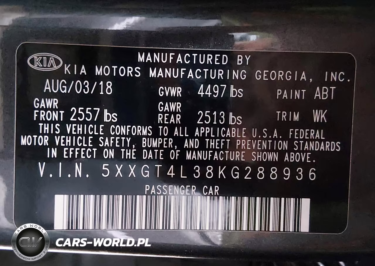 2019 Kia Optima S VIN:5XXGT4L38KG288936 - 9