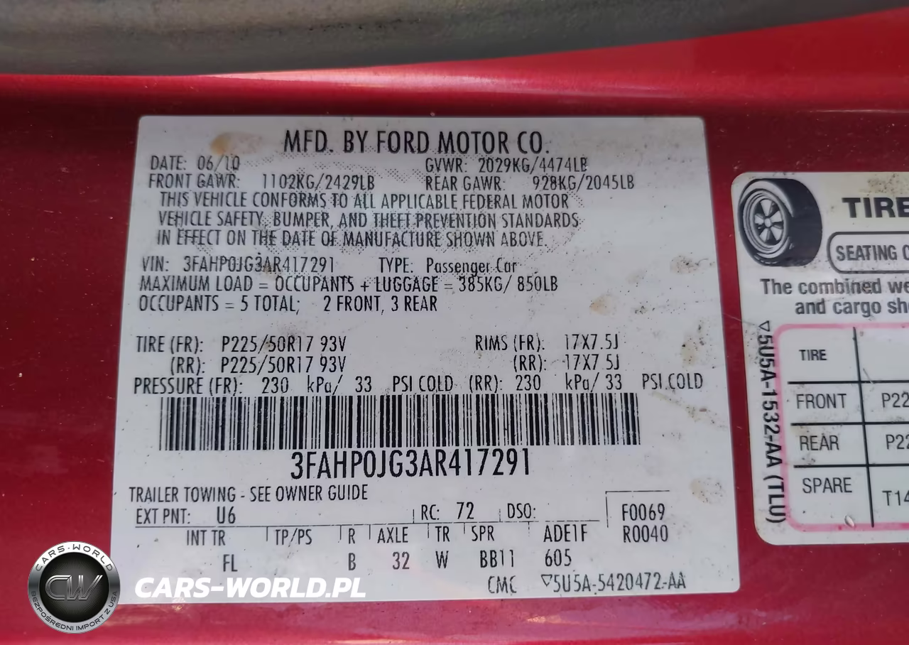 2010 Ford Fusion Sel VIN:3FAHP0JG3AR417291 - 9