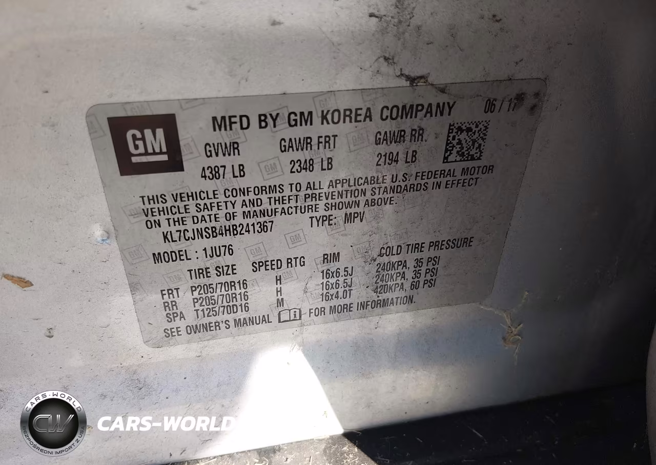 2017 Chevrolet Trax Ls VIN:KL7CJNSB4HB241367 - 9