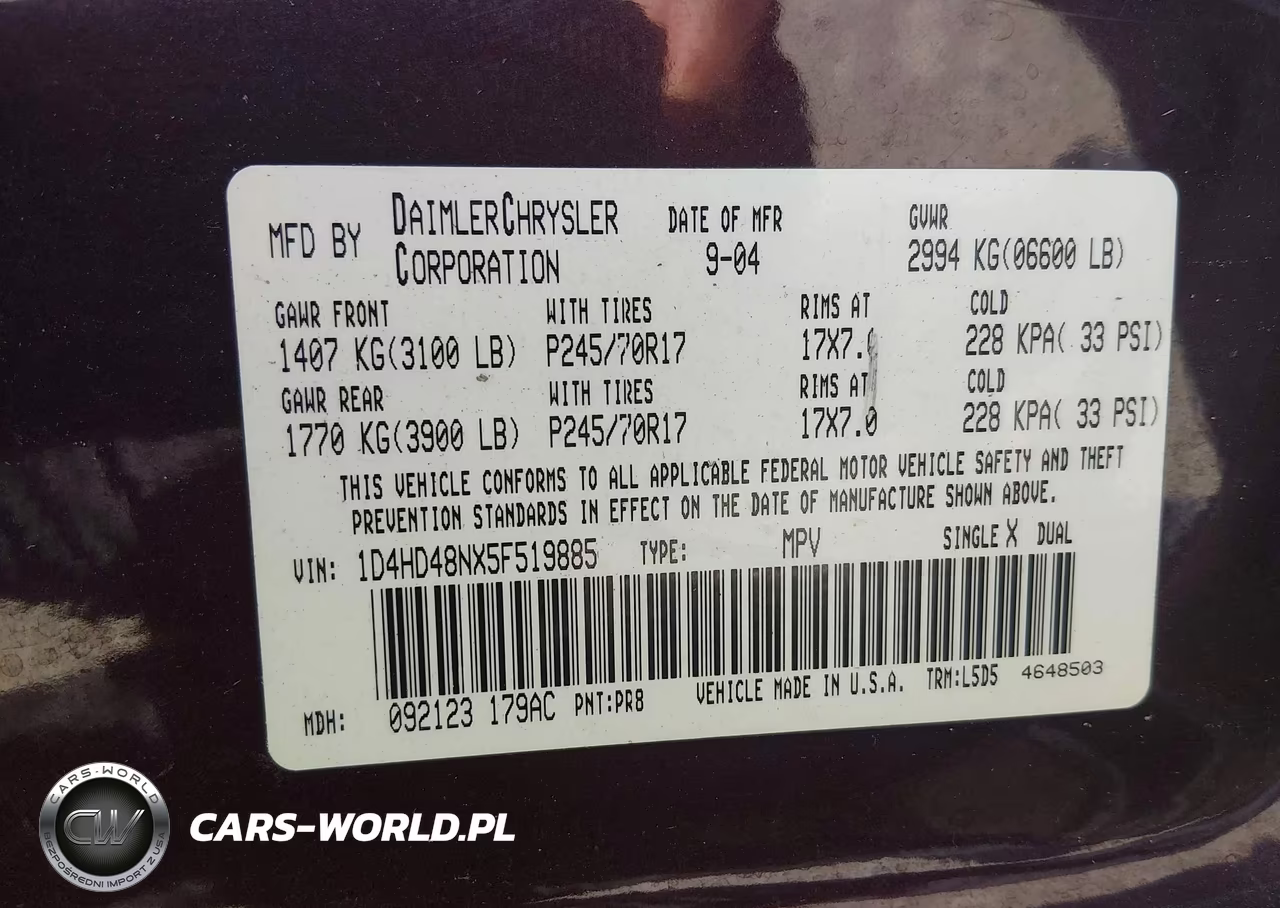 2005 Dodge Durango Slt VIN:1D4HD48NX5F519885 - 9