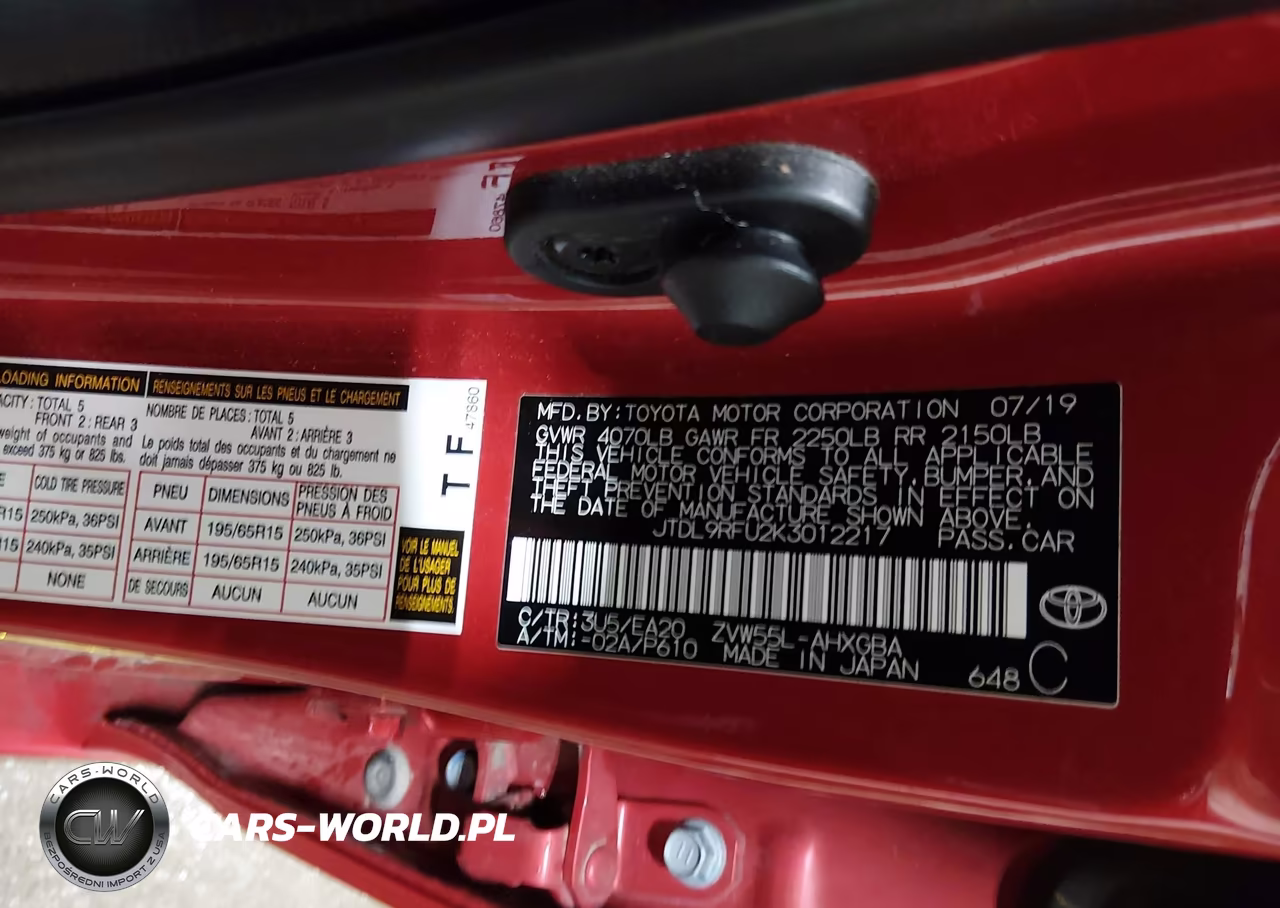 2019 Toyota Prius Xle VIN:JTDL9RFU2K3012217 - 9