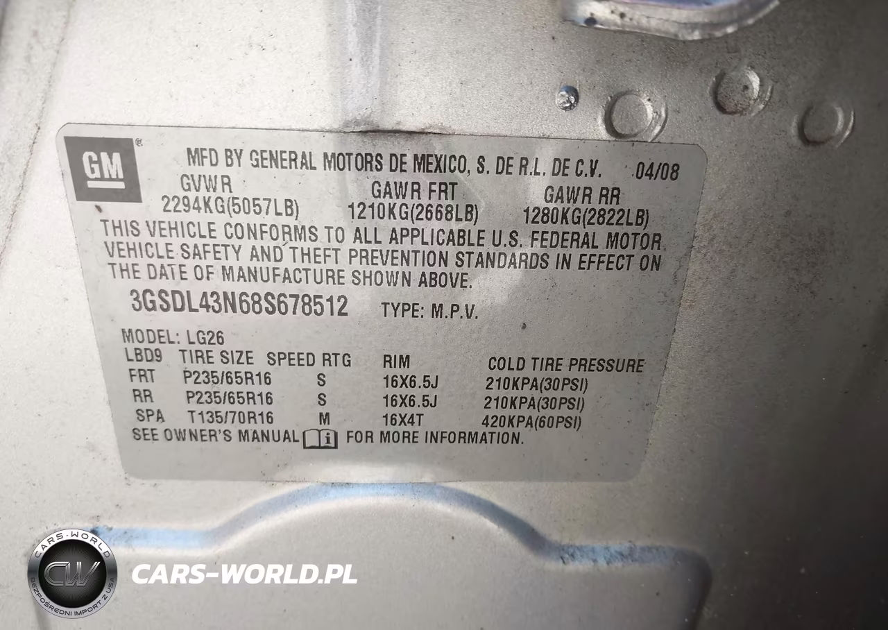 2008 Saturn Vue V6 Xe VIN:3GSDL43N68S678512 - 9