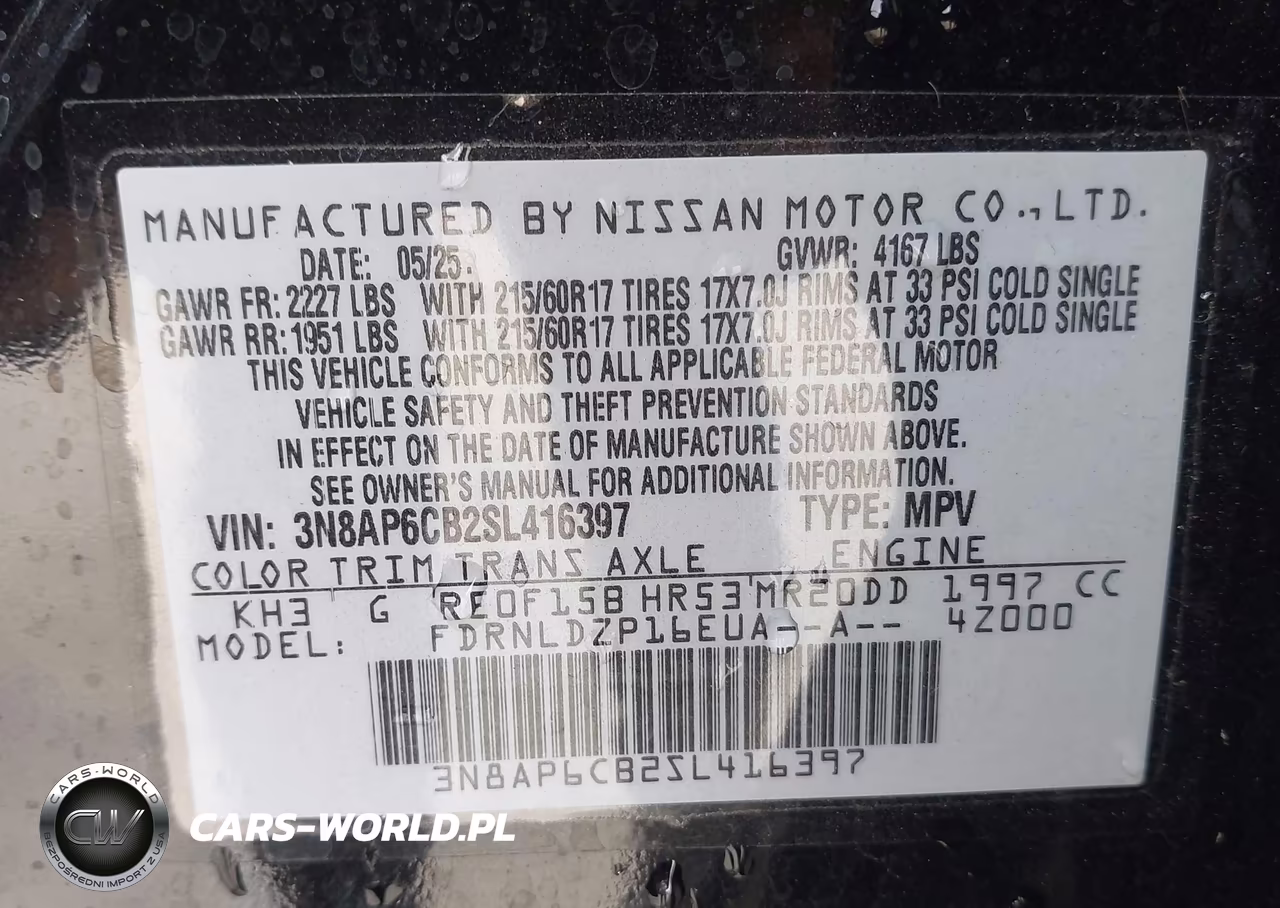 2025 Nissan Kicks Sv Intelligent Awd VIN:3N8AP6CB2SL416397 - 9