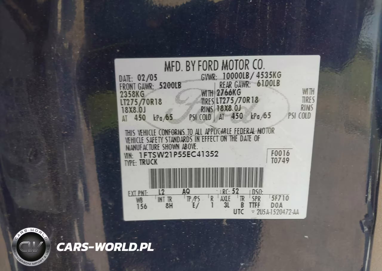 2005 Ford F-250 Lariat-Xl-Xlt VIN:1FTSW21P55EC41352 - 9