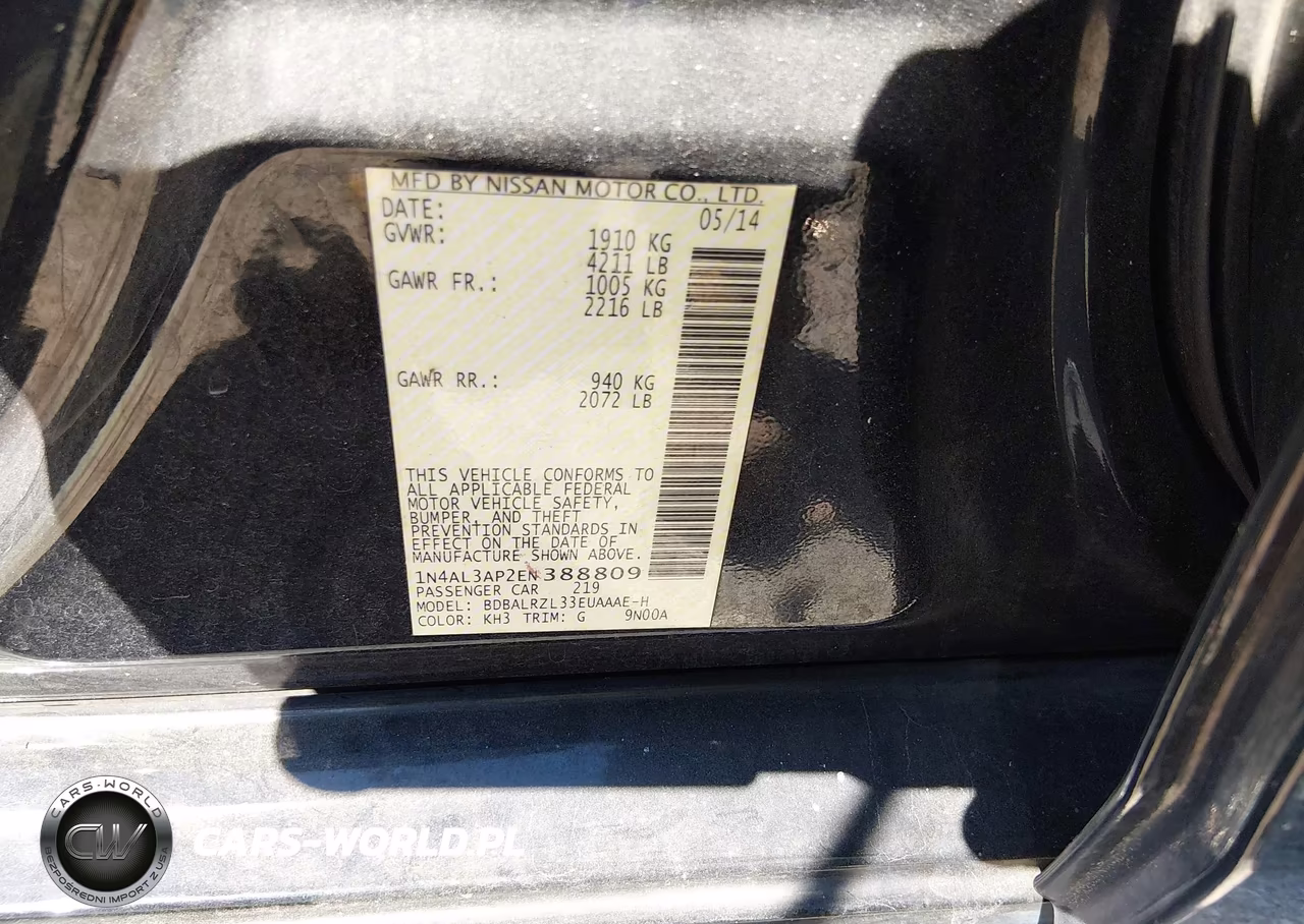 2014 Nissan Altima 2.5 S VIN:1N4AL3AP2EN388809 - 9