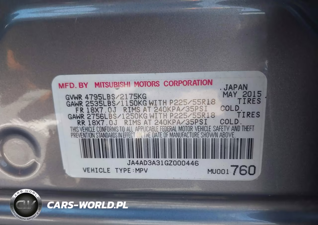 2016 Mitsubishi Outlander Se VIN:JA4AD3A31GZ000446 - 9