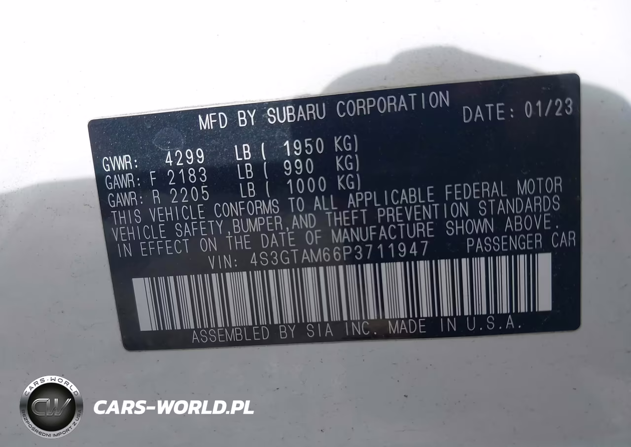 2023 Subaru Impreza Sport 5-Door VIN:4S3GTAM66P3711947 - 9