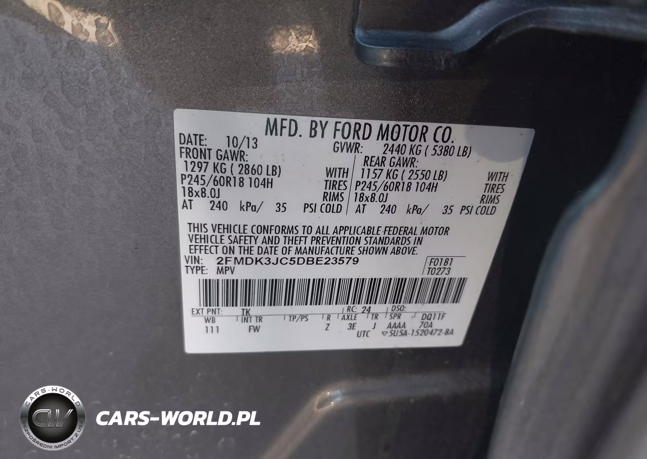 2013 Ford Edge Sel VIN:2FMDK3JC5DBE23579 - 9