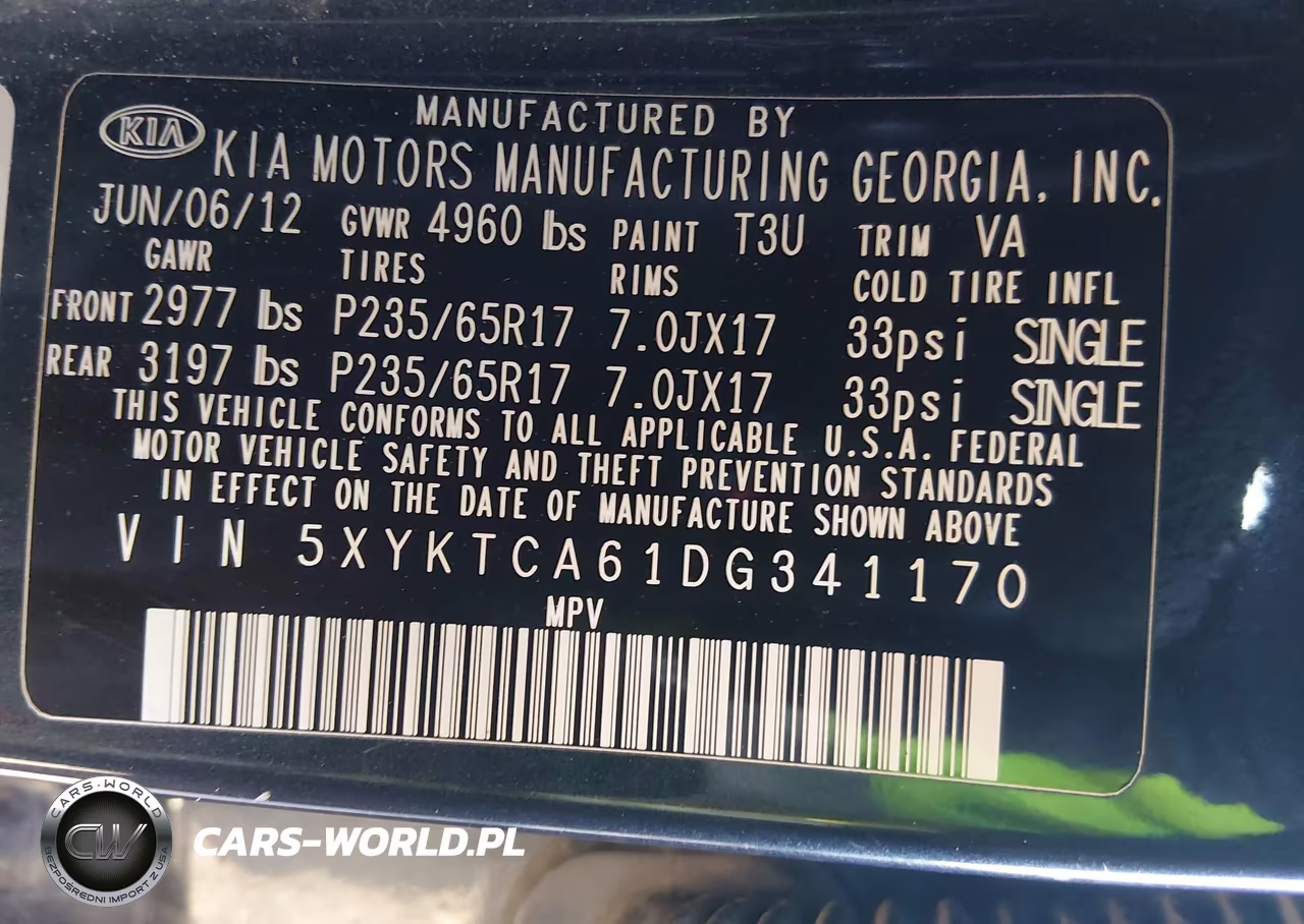 2013 Kia Sorento Lx VIN:5XYKTCA61DG341170 - 9
