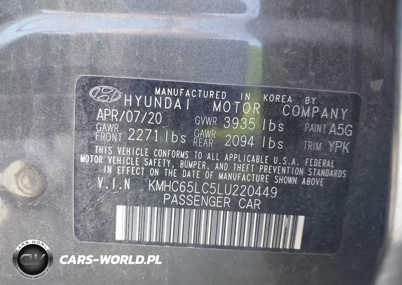 2020 Hyundai Ioniq Hybrid Blue VIN:KMHC65LC5LU220449 - 9
