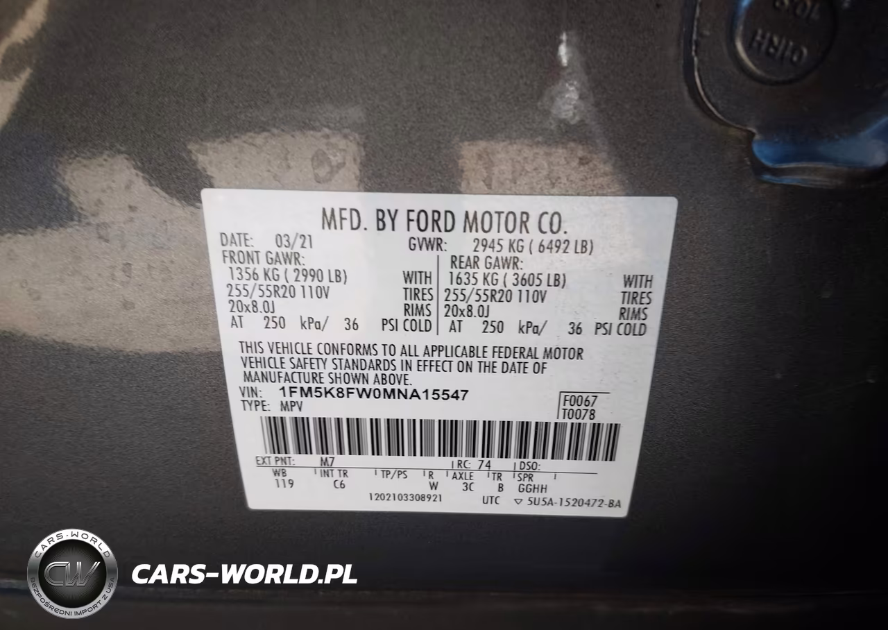 2021 Ford Explorer Limited VIN:1FM5K8FW0MNA15547 - 9