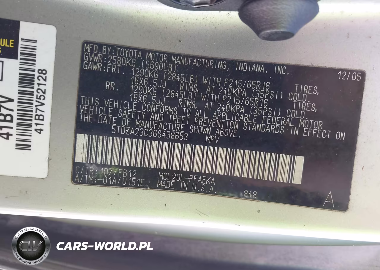 2006 Toyota Sienna Ce VIN:5TDZA23C36S438653 - 9