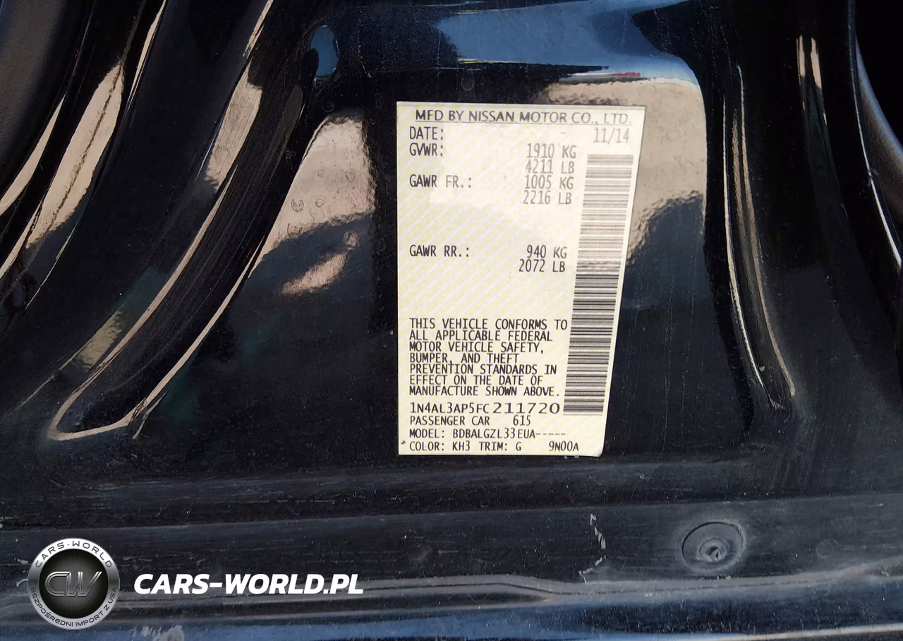 2015 Nissan Altima 2.5-2.5 S-2.5 Sl-2.5 Sv VIN:1N4AL3AP5FC211720 - 9