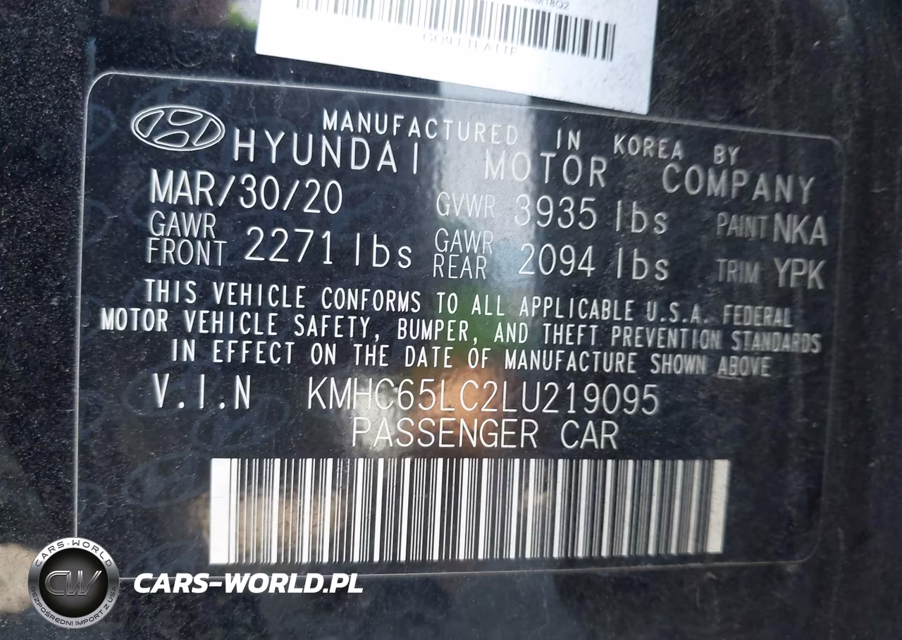 2020 Hyundai Ioniq Hybrid Blue VIN:KMHC65LC2LU219095 - 9