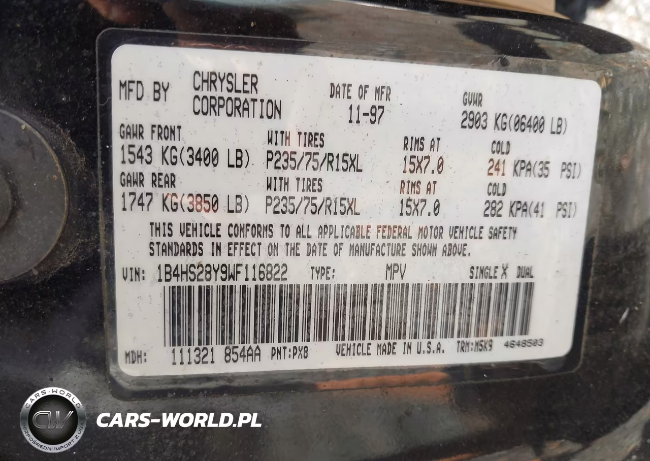 1998 Dodge Durango Slt VIN:1B4HS28Y9WF116822 - 9