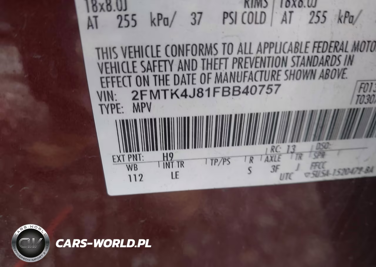 2015 Ford Edge Sel VIN:2FMTK4J81FBB40757 - 9