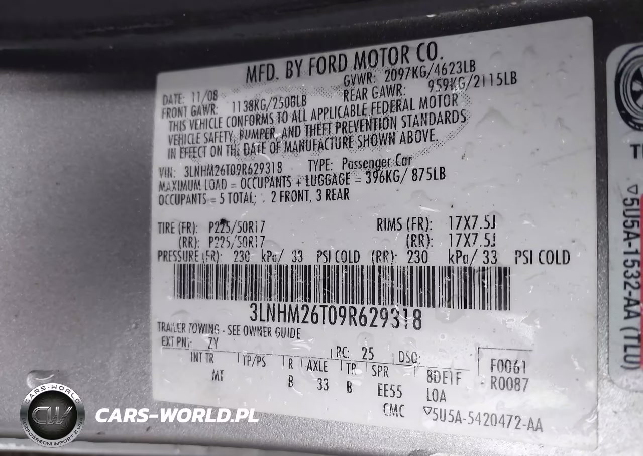 2009 Lincoln Mkz VIN:3LNHM26T09R629318 - 9
