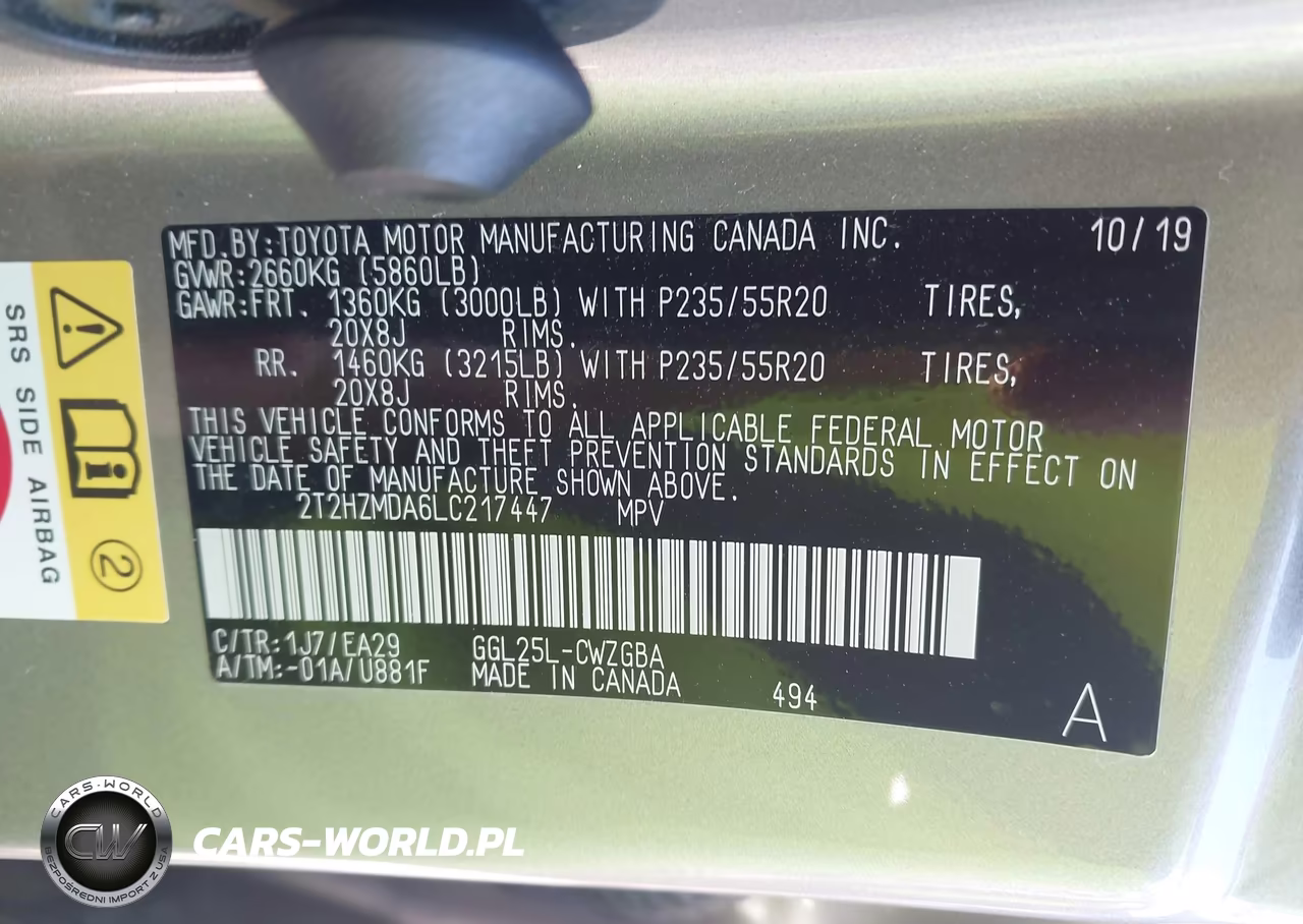 2020 Lexus Rx 350 VIN:2T2HZMDA6LC217447 - 9