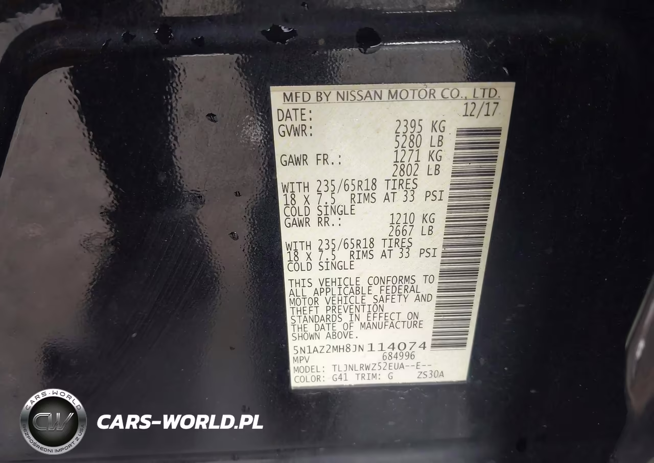 2018 Nissan Murano Sl VIN:5N1AZ2MH8JN114074 - 9