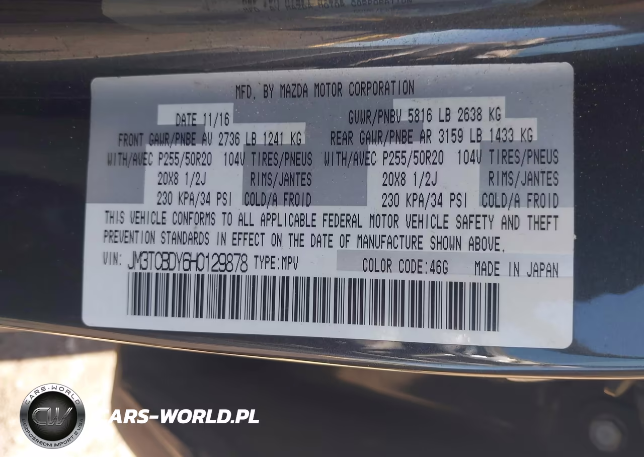 2017 Mazda Cx-9 Grand Touring VIN:JM3TCBDY6H0129878 - 9