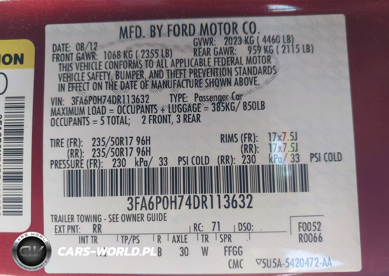 2013 Ford Fusion Se VIN:3FA6P0H74DR113632 - 9