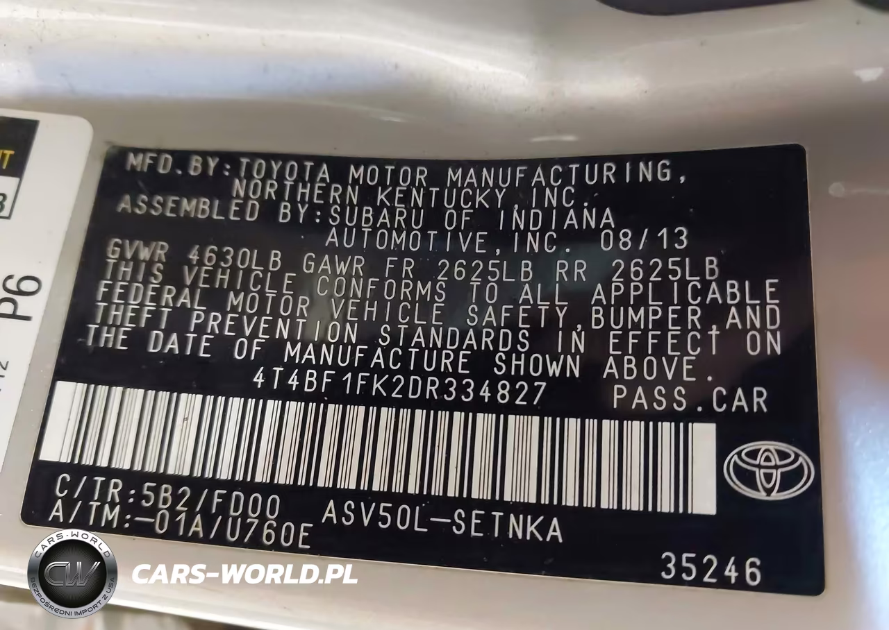 2013 Toyota Camry Le VIN:4T4BF1FK2DR334827 - 9